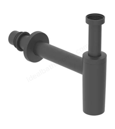 Geberit Waste & Trap for Washbasin, Horizontal Outlet, Push-on Seal, Matt Black