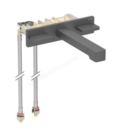 Geberit ONE square tap; wall-mounted; two-handles; 180mm spout - Matt Black