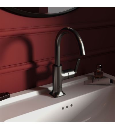 Atelier Joy Neo Mini High Spout Basin Mixer; Single Lever - Magnetic Grey