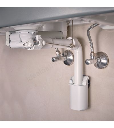 Geberit Space-Saving Washbasin Clou Lever Waste, with Valve Cover & Trap, Chrome