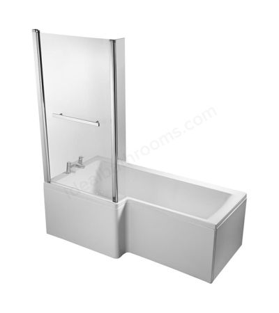 Ideal Standard Concept Square Shower Bath Screen Clear Glass Bright Silver