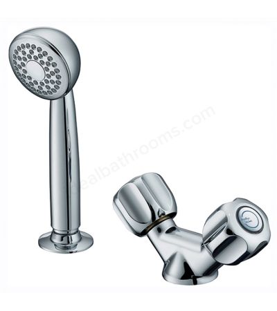Armitage Shanks Starlite 1 Taphole Hairdressers Basin Mixer Tap With Flexible 1.5 m Hose, Handspray And Metal Sleeve
