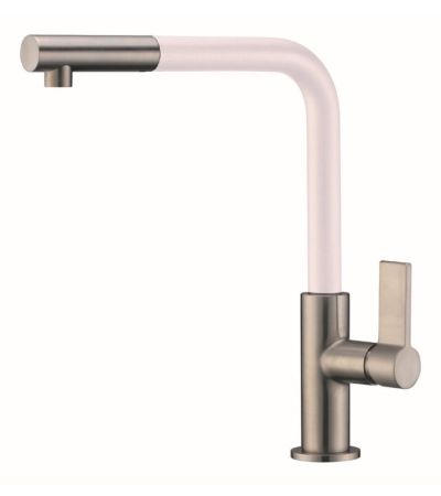 Auriga S/Lever Pull Out Brushed Nickel/White