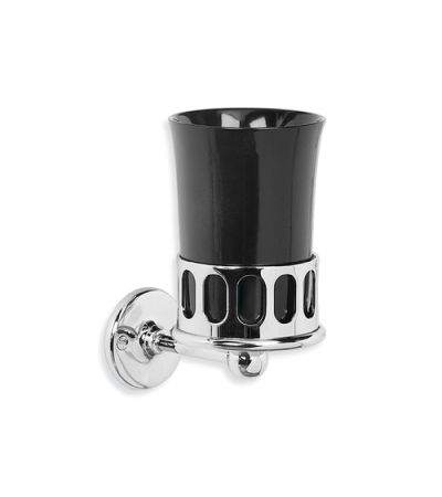 Lefroy Brooks BK 4502 Black Fine Bone China Mug and Holder