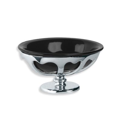 Lefroy Brooks BK 4515 Freestanding Soap Dish Holder with Black Fine Bone China Dish