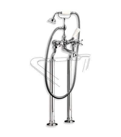 Lefroy Brooks CH 1145 Connaught Bath Shower Mixer (3/4") with Standpipe Sleeves and Adjustable Baseplates for Rim Mounting