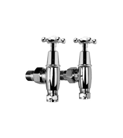 Lefroy Brooks CH 1150 Connaught Radiator Stopcocks with Connectors and 150mm Downpipes