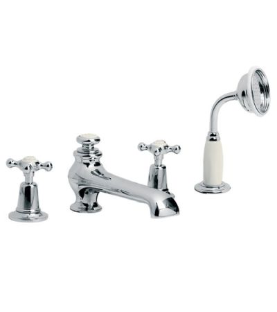 Lefroy Brooks CH 1250 Connaught Four Hole Bath Set with Diverter and Pull-out Hand Shower