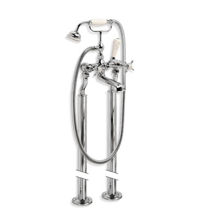 Lefroy Brooks EXT/LB 1144Bath Shower Mixer 3/4" with Standpipes and Extended Cranked Legs<br> <br> Classic Bath Shower Mixer 3/4" with Standpipes and Extended Cranked Legs<br> Floor Mounted, Cross Handle, Two Hole<br> Includes extended cranked legs LB 211