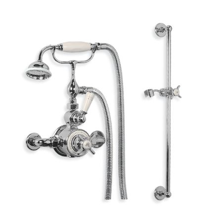 Lefroy Brooks GD 8705 Exposed Godolphin Thermostatic Valve with Cradle, Sliding Rail and Classic Handset