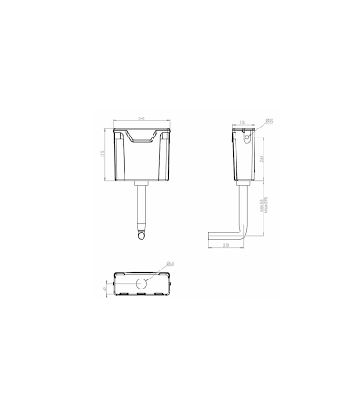 Saneux Slimline Dual Flush Concealed Cistern