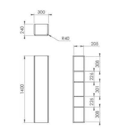 Saneux Hyde Tall Side Unit