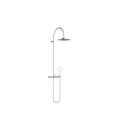Dornbracht -TARA Showerpipe with shower mixer without hand shower 300 mm - Brushed Chrome Brushed Chrome