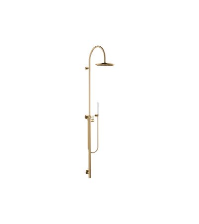 Dornbracht -Shower system with single-lever shower mixer without hand shower FlowReduce - Brushed Durabrass (23kt Gold) 