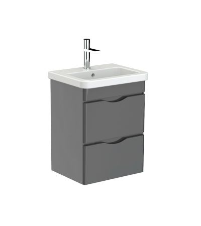 Indigo Two Drawer Unit 50cm Gloss Grey
