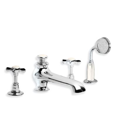 Lefroy Brooks LB 1250 Classic Four Hole Bath Set with Diverter and Pull- out Hand Shower