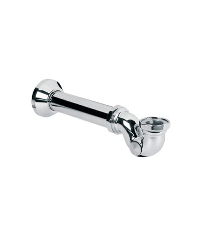 Lefroy Brooks LB 1301 Bath Waste Trap for Exposed Fitting complete with 500mm Extension Tube and Wall Flange