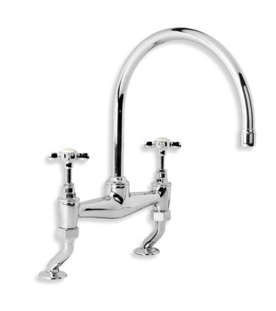 Lefroy Brooks LB 1518 Classic Wall Mounted Basin Bridge Mixer with 91/2" Spout