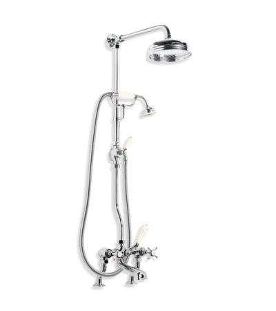 Lefroy Brooks LB 1701 Classic Bath Shower Mixer with Riser Kit, Lever Diverter, Hand Shower and 8" Shower