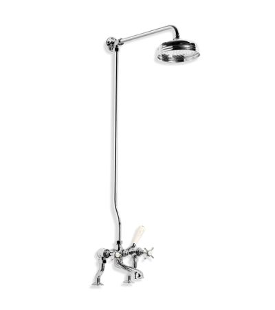 Lefroy Brooks LB 1745 Classic Deck Mounted Bath Shower Mixer 3/4" with Riser Kit, Lever Diverter, Hand Shower and 8" Rose