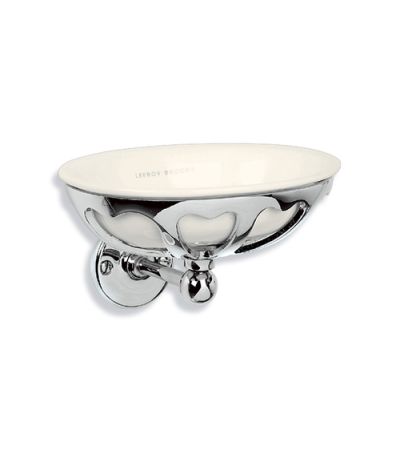 Lefroy Brooks LB 4505 Classic Cast Brass Soap Holder with Fine Bone China