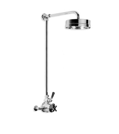 Lefroy Brooks MK 8702 Exposed Mackintosh Thermostatic Valve with Riser, 8" Rose and Adjustable Riser Pipe Bracket