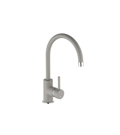 The 1810 Company Courbe Curved Spout Kitchen Sink Mixer Tap - metallic grey