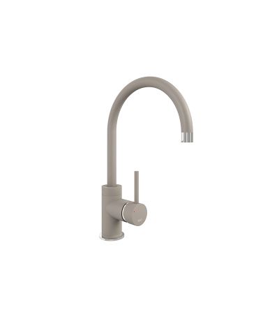 The 1810 Company Courbe Curved Spout Kitchen Sink Mixer Tap - Concrete