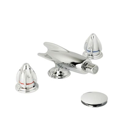 Lefroy Brooks RH 1481 Belle Aire Three Hole Deck Mounted Bidet Set with Slow Running Waste