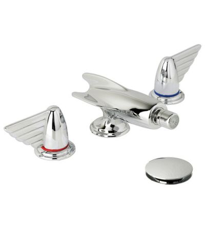 Lefroy Brooks RL 1481 Belle Aire Lever Three Hole Deck Mounted Bidet Set with Slow Running Waste