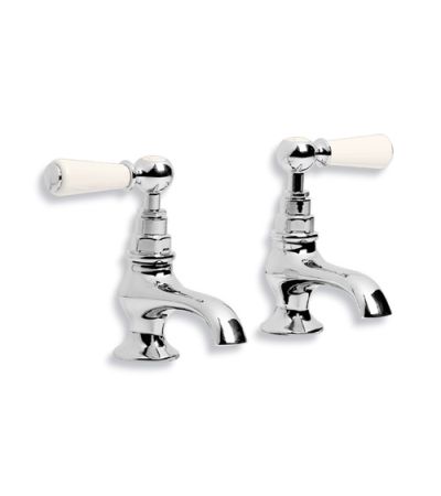 Lefroy Brooks WL 8022 Classic White Lever Basin Pillar Taps (1 pair)