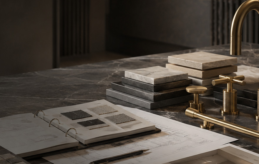 Trade brassware and material samples